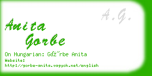 anita gorbe business card